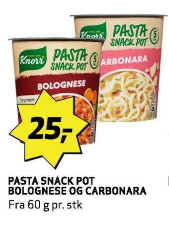 Bunnpris Pasta snack pot bolognese og carbonara tilbud