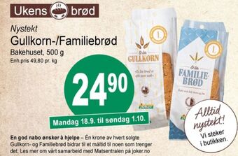 Joker Bakehuset brød tilbud