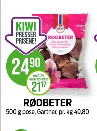 Kiwi Gartner rødbeter tilbud