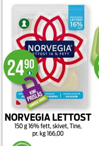 Kiwi Norvegia skiveost tilbud
