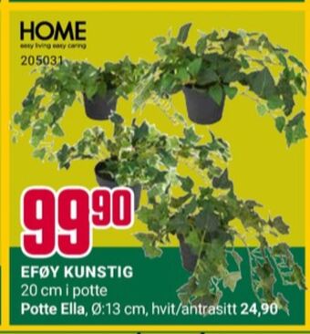 Europris Home kunstige planter tilbud