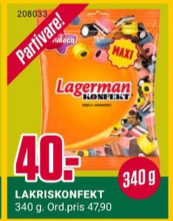 Europris Lagerman konfekt godterier tilbud