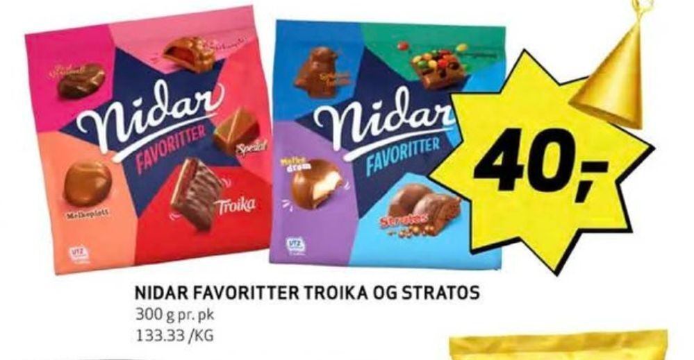 Bunnpris Favoritter sjokoladepose tilbud