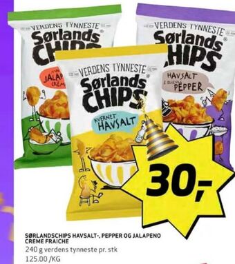 Bunnpris Sørlandschips chips tilbud