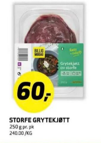 Bunnpris Billig middag storfekjøtt tilbud