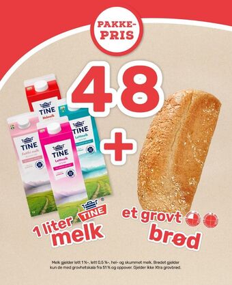 Coop Marked Tine melk & brød tilbud