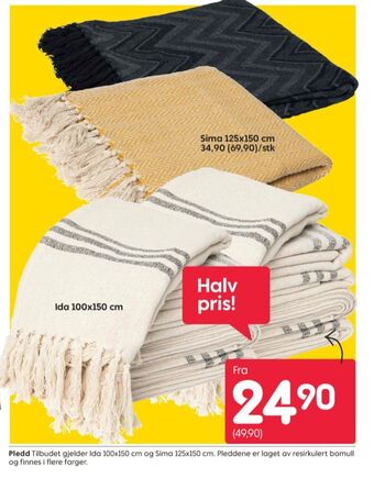 Rusta Ukjent pledd tilbud