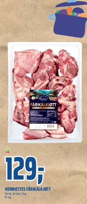 Coop Obs HENRIETTES FÅRIKÅLKJØTT tilbud
