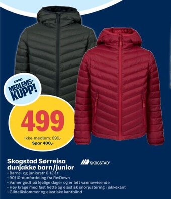 Coop Obs Skogstad Sørreisa dunjakke barn/junior tilbud