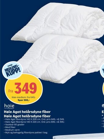 Coop Obs Høie Agat helårsdyne fiber tilbud