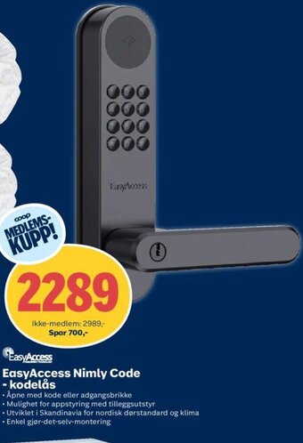 Coop Obs EasyAccess Nimly Code - kodelås tilbud