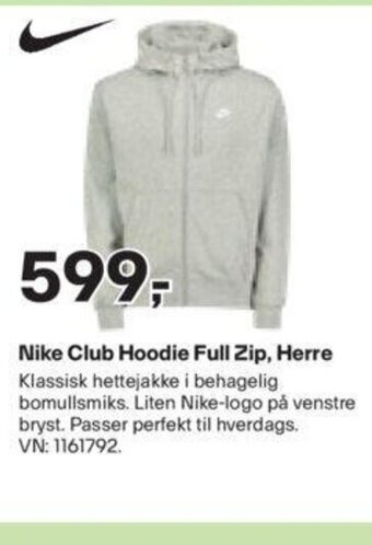 XXL Sport Nike Club Hoodie Full Zip, Herre tilbud