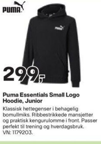 XXL Sport Puma Essentials Small Logo Hoodie, Junior tilbud