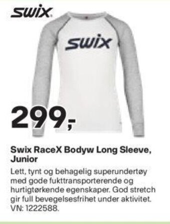 XXL Sport Swix RaceX Bodyw Long Sleeve, Junior tilbud