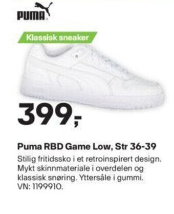 XXL Sport Puma RBD Game Low, Str 36-39 tilbud