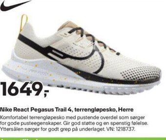 XXL Sport Nike React Pegasus Trail 4, terrengløpesko, Herre tilbud