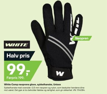 XXL Sport White Comp neoprene glove, sykkelhanske, Unisex tilbud