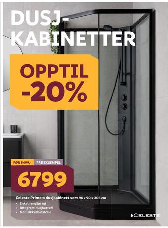 Megaflis Celeste primero dusjkabinett sort 90 x 90 x 205 cm tilbud