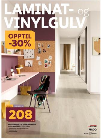 Megaflis Berryalloc ocean 8 xl bloom sand natural laminatgulv 203,8 x 24,1 x 0,8 cm tilbud