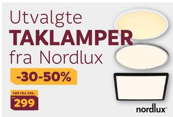 Megaflis Utvalgte taklamper fra nordlux tilbud