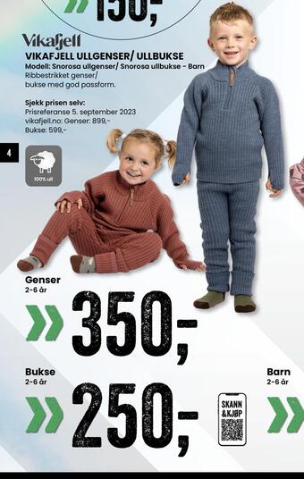 Sport Outlet Vikafjell ullgenser/ ullbukse tilbud