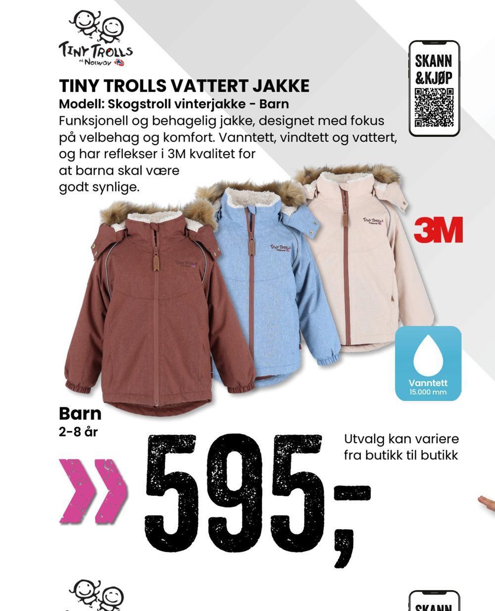 Sport Outlet Tiny trolls vattert jakke tilbud