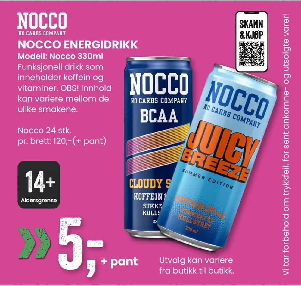 Sport Outlet Nocco energidrikk tilbud