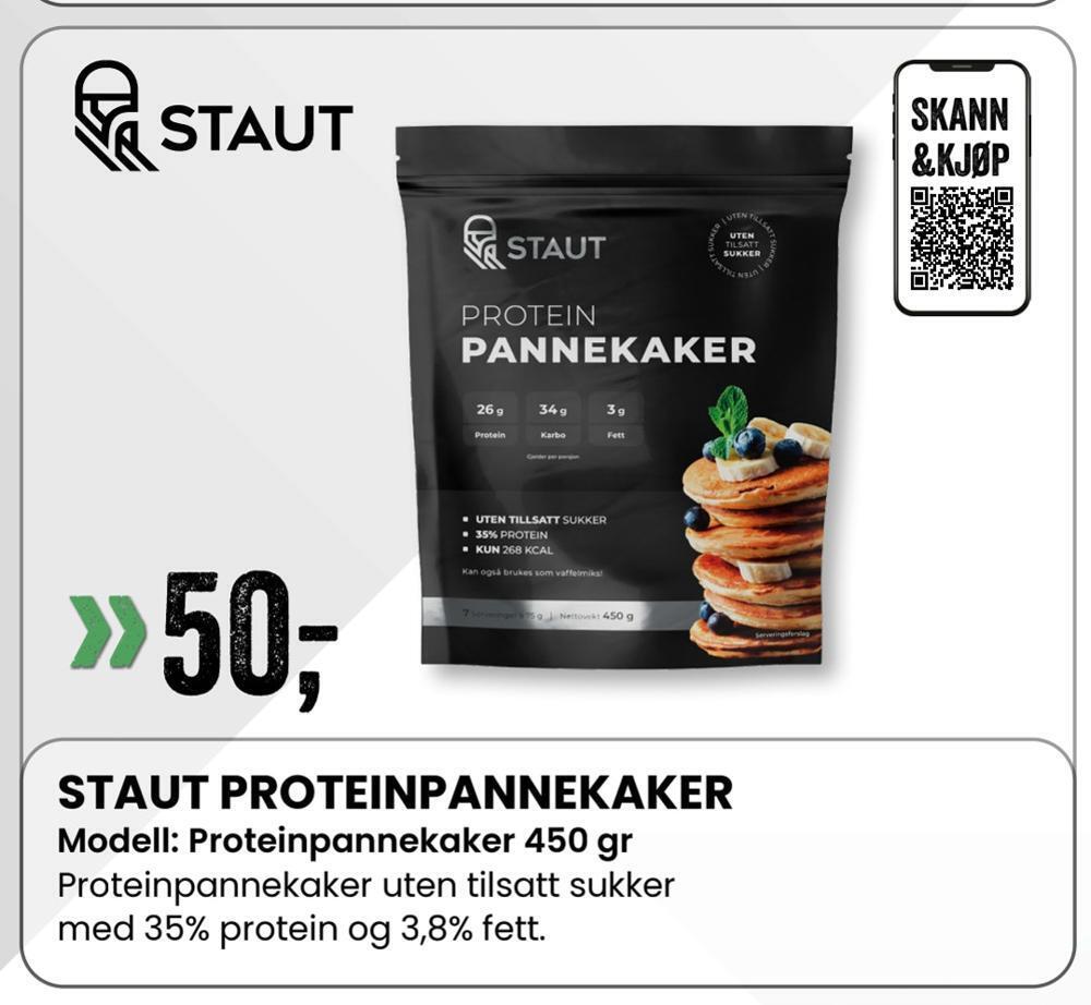 Sport Outlet Staut proteinpannekaker tilbud