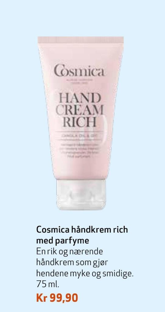 Apotek 1 Cosmica håndkrem rich med parfyme tilbud