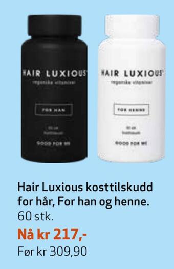 Apotek 1 Hair luxious kosttilskudd for hår, for han og henne tilbud