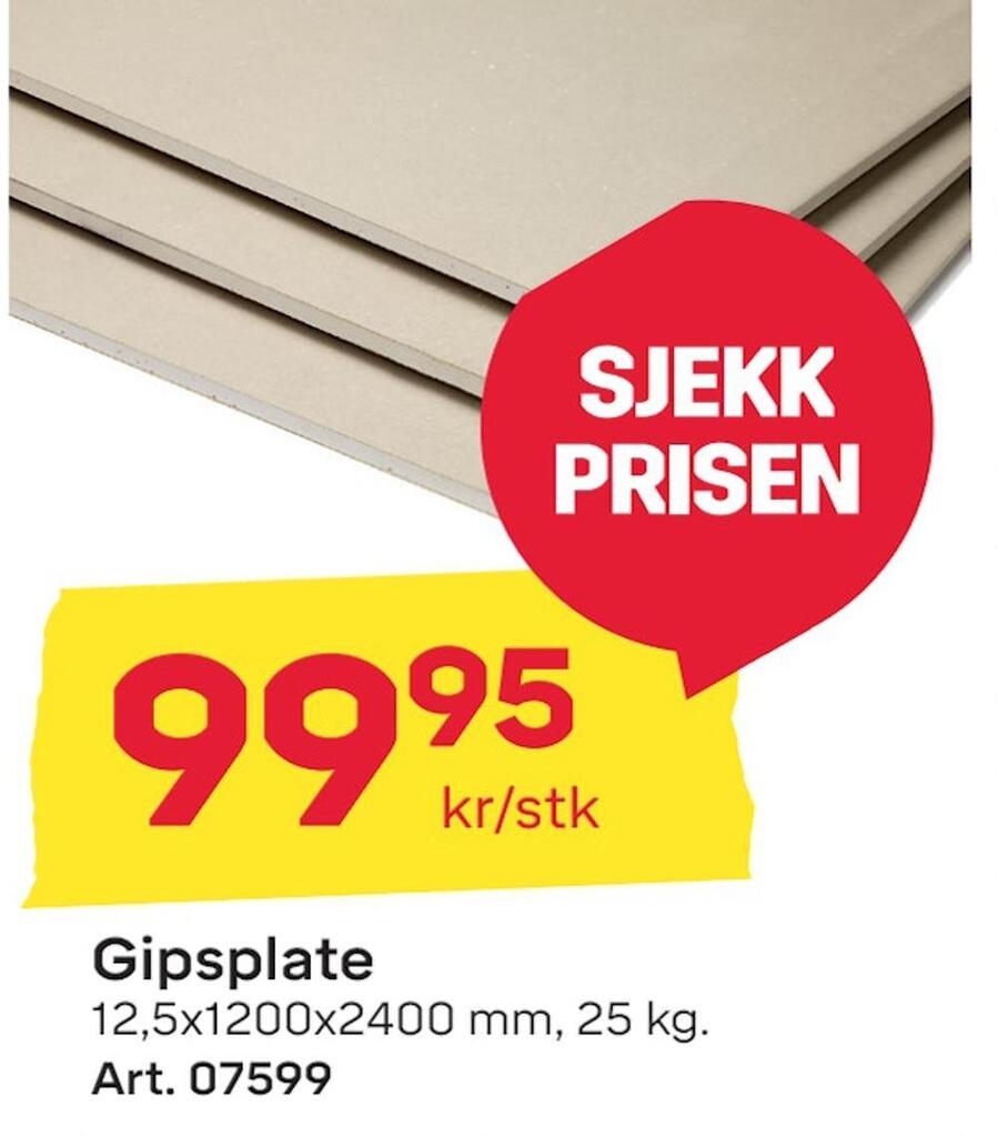 Byggmax Gipsplate tilbud