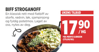 Meny BIFF STROGANOFF tilbud