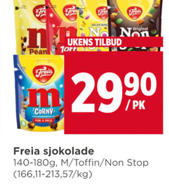 Meny Freia sjokolade tilbud