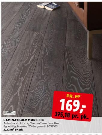 jem & fix Laminatgulv mørk eik tilbud