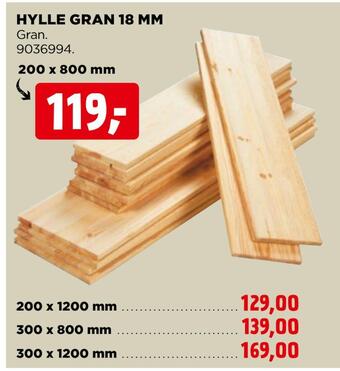 jem & fix Hylle gran 18 mm tilbud