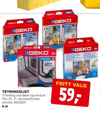 jem & fix Tetningslist tilbud