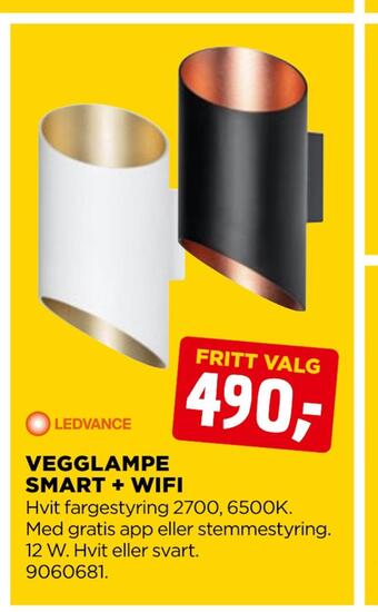 jem & fix Vegglampe smart + wifi tilbud