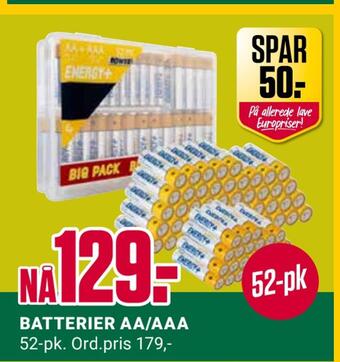 Europris Batterier aa/aaa tilbud