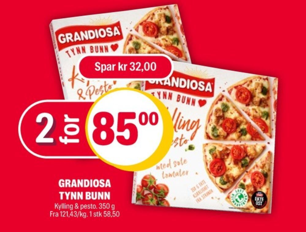 Grandiosa pizza tilbud hos Coop Extra