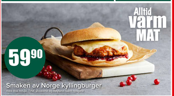 Spar Smaken av norge kyllingburger tilbud