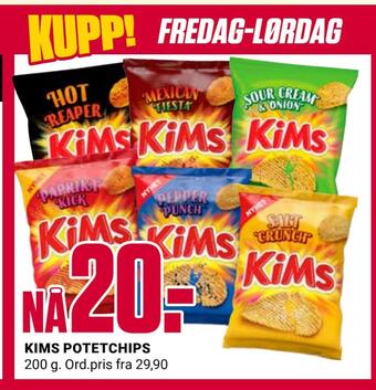 Europris Kims potetchips tilbud