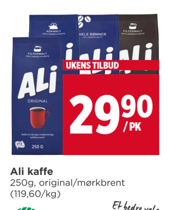 Meny Ali kaffe tilbud