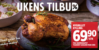 Meny Nygrillet kylling tilbud