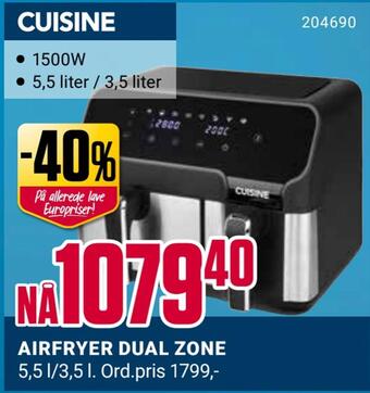 Europris Airfryer dual zone tilbud