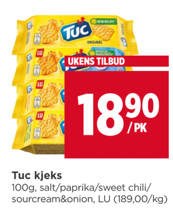Meny Tuc kjeks tilbud