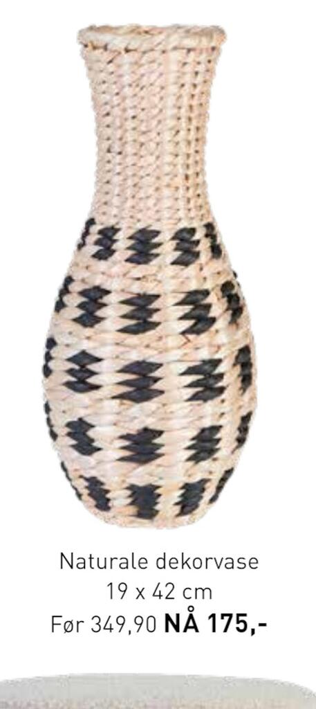 Kid Interiør Naturale dekorvase 19 x 42 cm tilbud