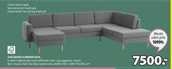 JYSK Svalbard hjørnesofa tilbud