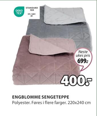 JYSK Engblomme sengeteppe tilbud