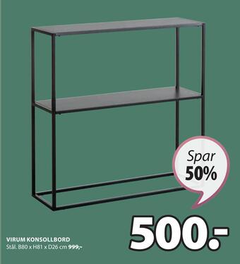 JYSK Virum konsollbord tilbud