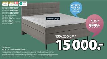 JYSK Gold c110 latex kontinentalseng tilbud